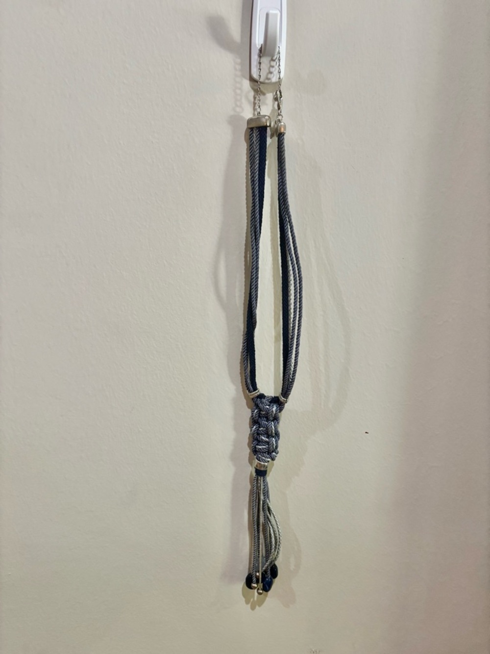 Chico's Navy and Light Gray Braided Multi-Strand Necklace